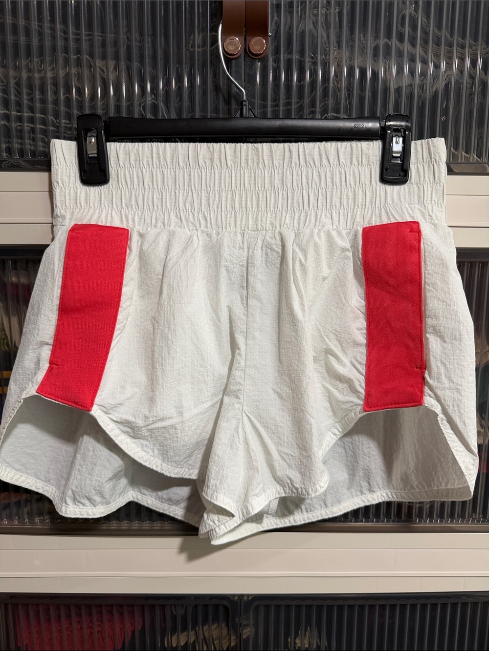 JoyLab White Athletic Shorts with Pink Side Panels